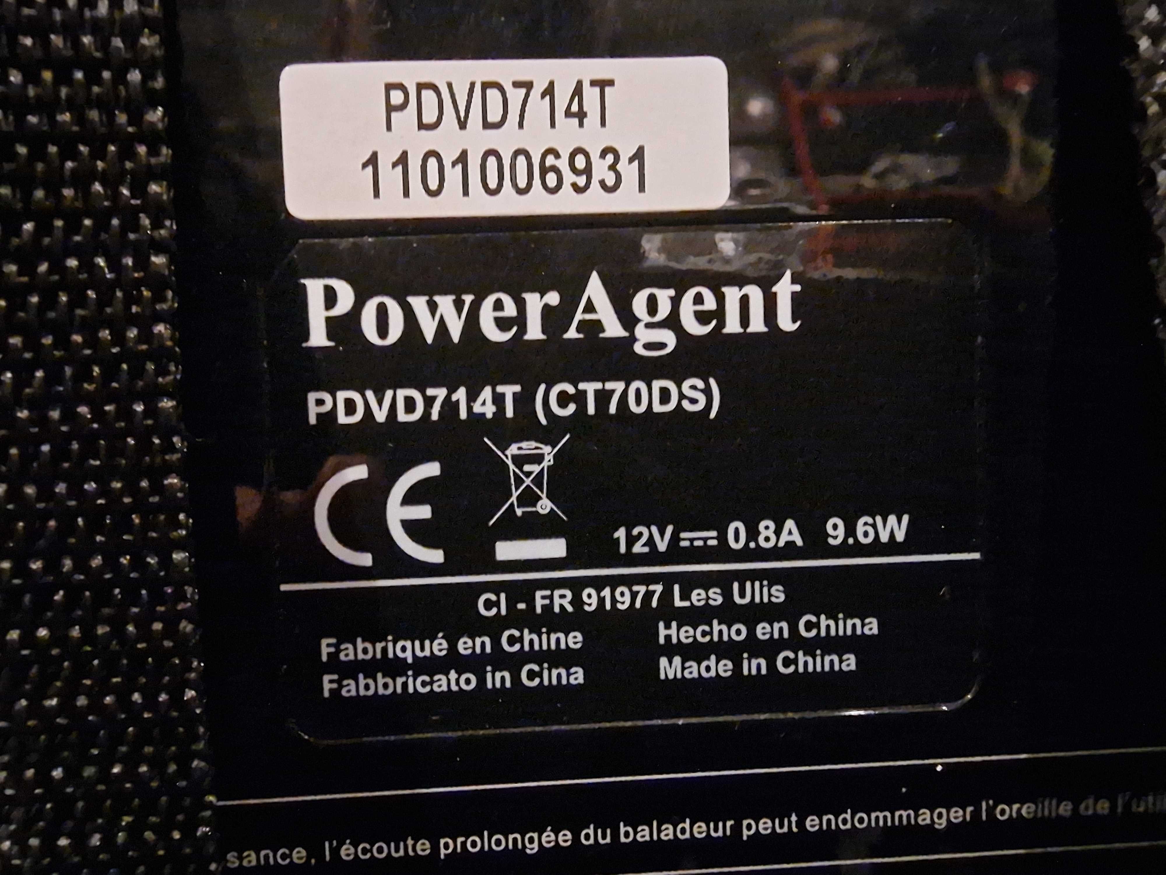DVD плейър с два екрана Power Agent PDVD714T