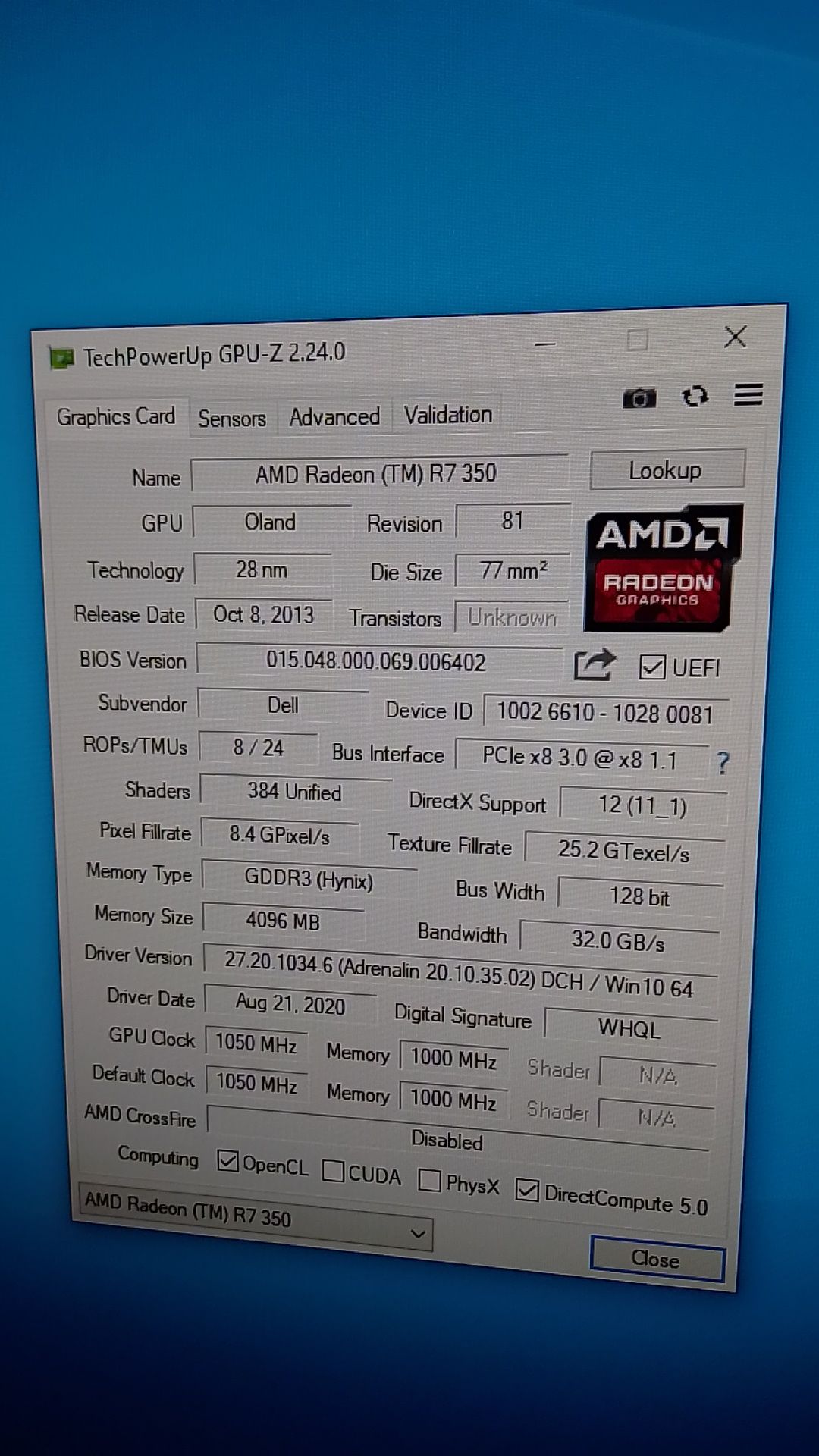 Видео карта AMD R7 350 4GB DDR3