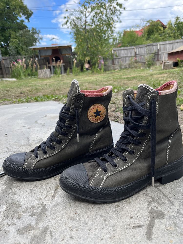 Leather Converse Combat Boots