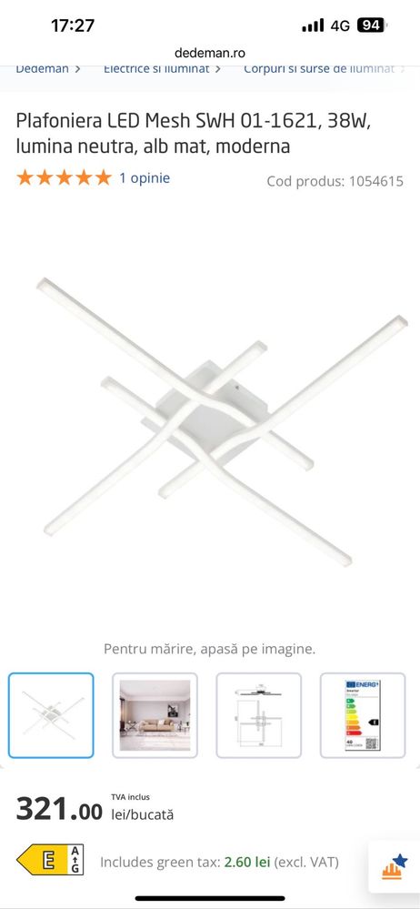Plafoniera led moderna