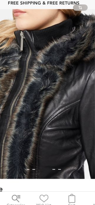 Geaca piele naturala cu blana