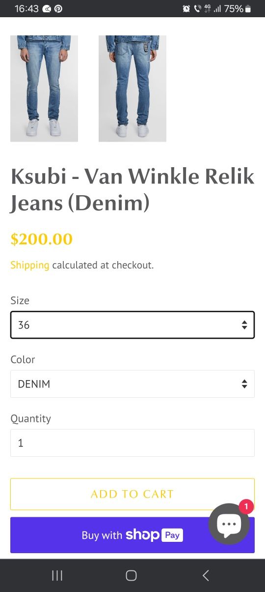 Blugi barbati KSUBI mărimea 32 slim fit