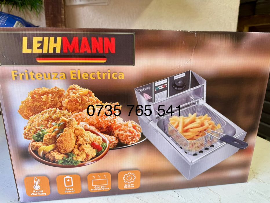 Friteuza electrică inox de 6 litri 2500W NOU