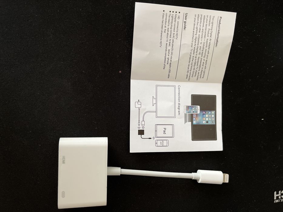 Adaptor Lightning - HDMI TV FullHD Iphone 5/6/7/8/X Ipad Air/Mini/Pro