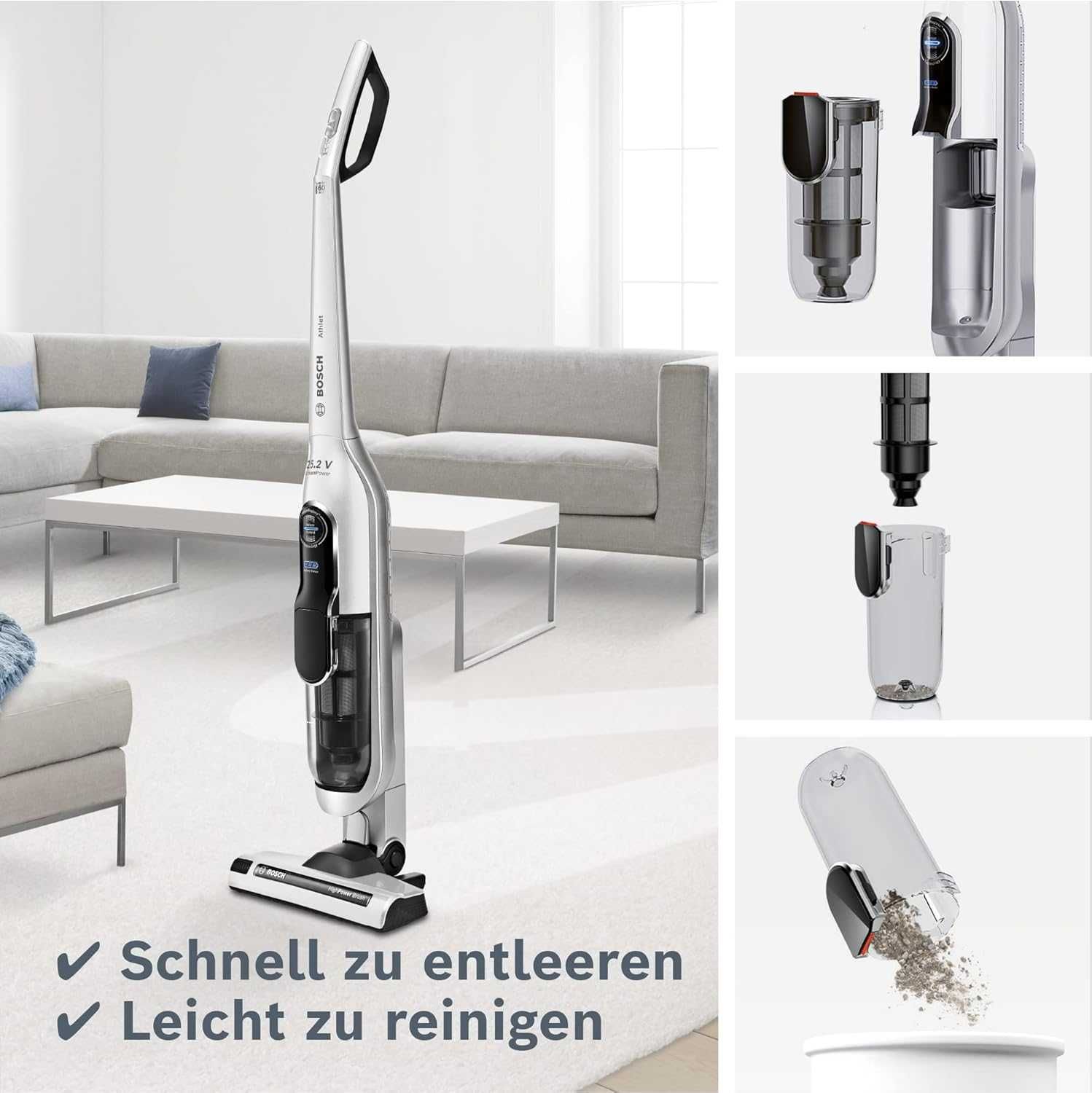 Вертикална прахосмукачка Bosch Athlet 25.2V BCH6L2560 60мин автономия