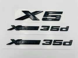 Set embleme compatibile BMW X5 x-drive 35d negru