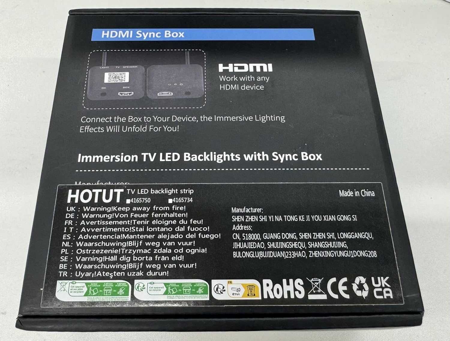Banda LED HOTUT, iluminare de fundal TV, 5 m, Bluetooth - Produs NOU