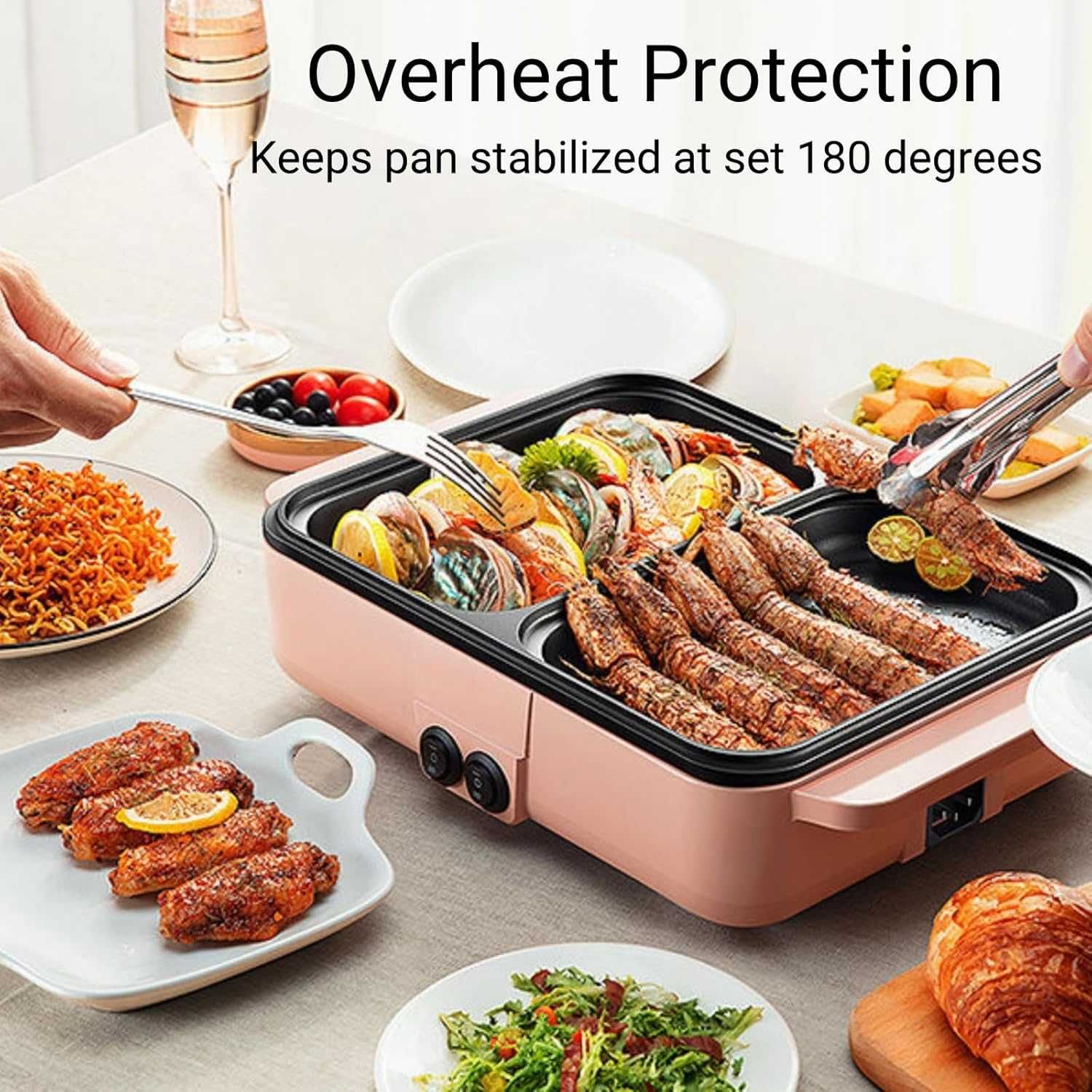 Мини скара Topyond 1200 W Hot Pot Electric and BBQ,Гаранция
