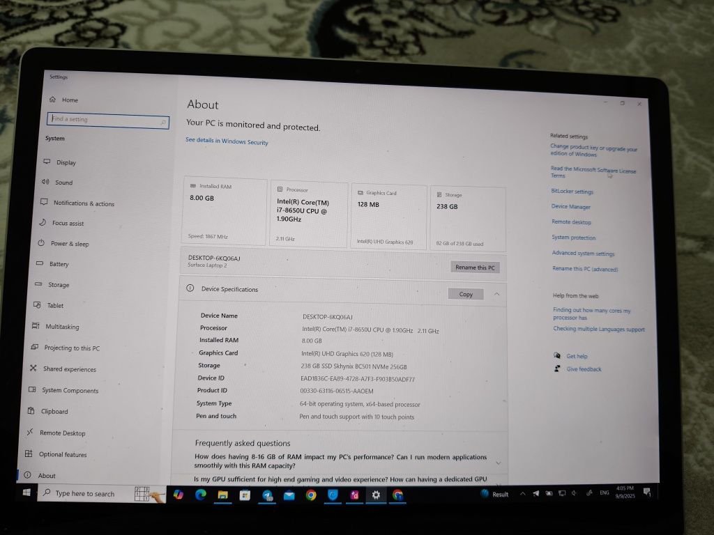 Microsoft Surface sensor ekran