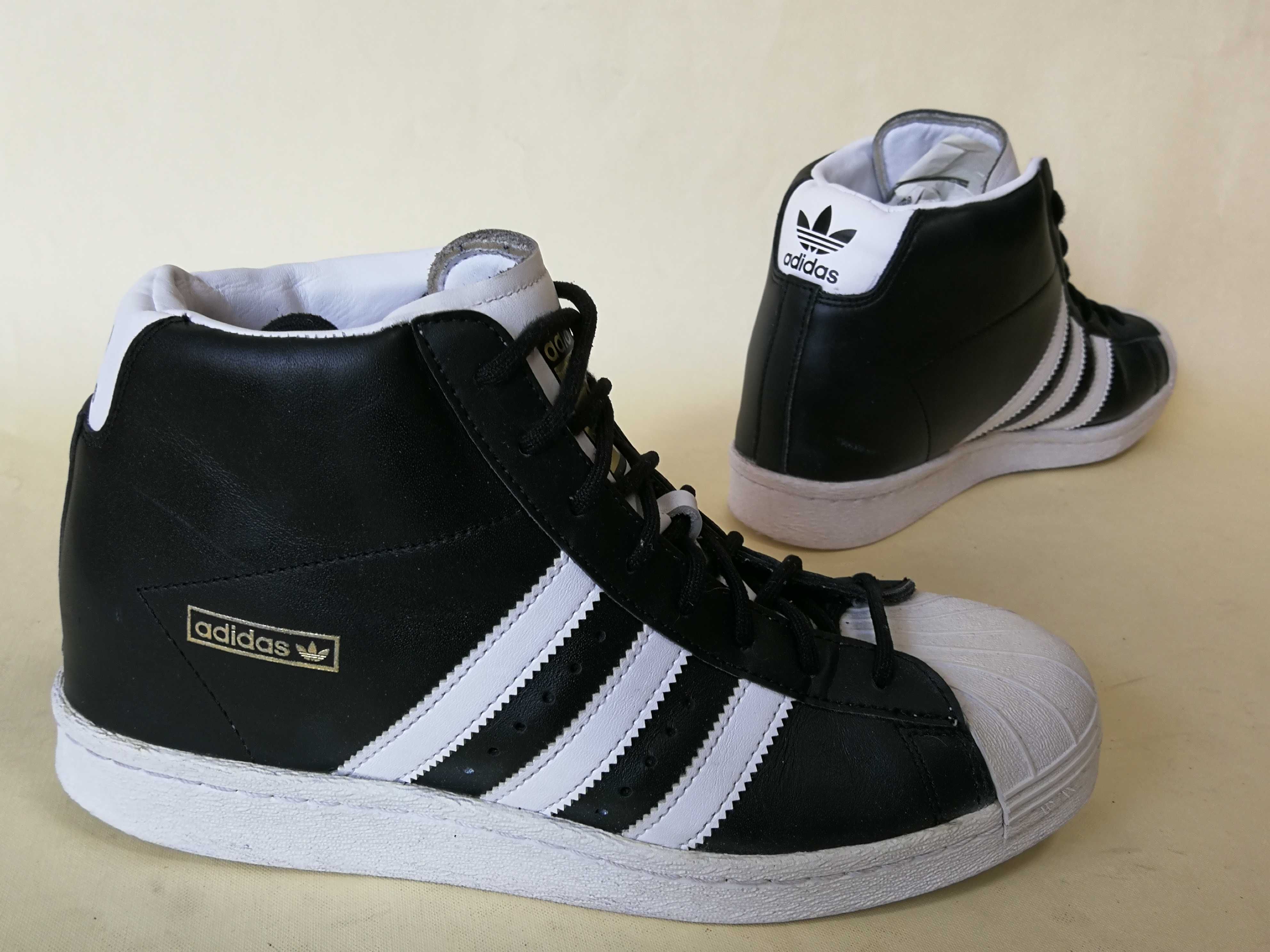 Adidasi 39 40 ADIDAS 3 Bandes tenisi piele toc ascuns -Vintage Ca NOI