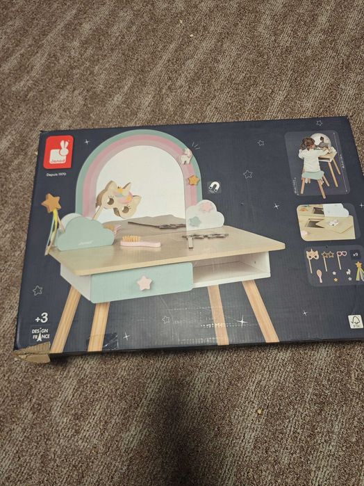 Set masa pentru infrumusetare, Janod, unicorn, din lemn,