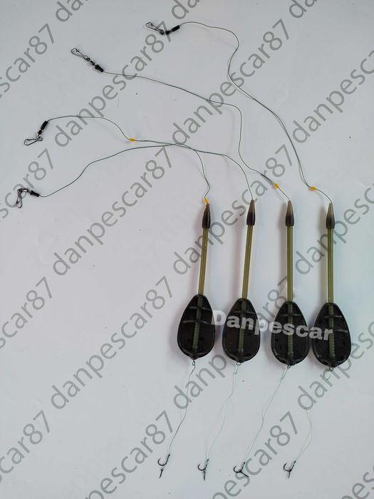 SET 4 MONTURI pescuit la Feeder cu momitor method TIJA ANTITANGLE