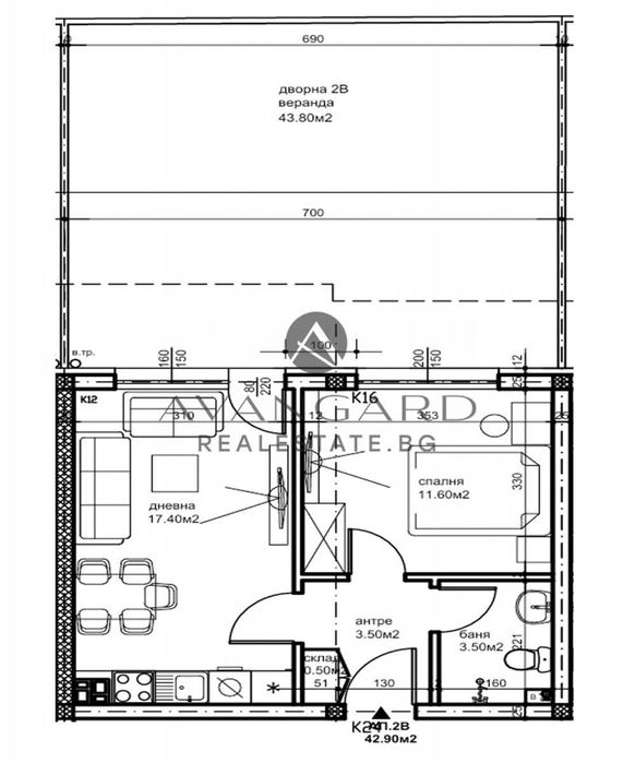 оф.23304 Двустаен/ Беломорски