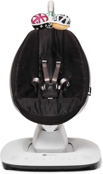 mamaRoo 5.0 Електрическа бебешка люлка черна с бонус подложка за бебе