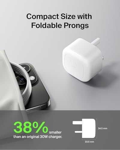 Ново Компактно Belkin Зарядно 30W USB-C + Кабел iPhone Samsung iPad