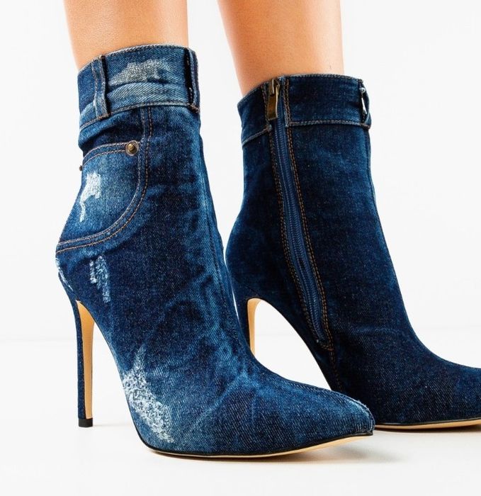 Botine elegante jeans,super model, noi,cutie
