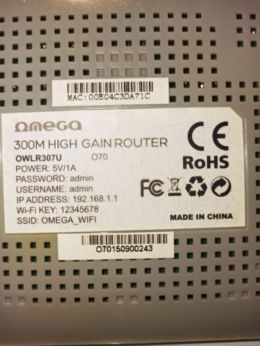 Router Omega wifi