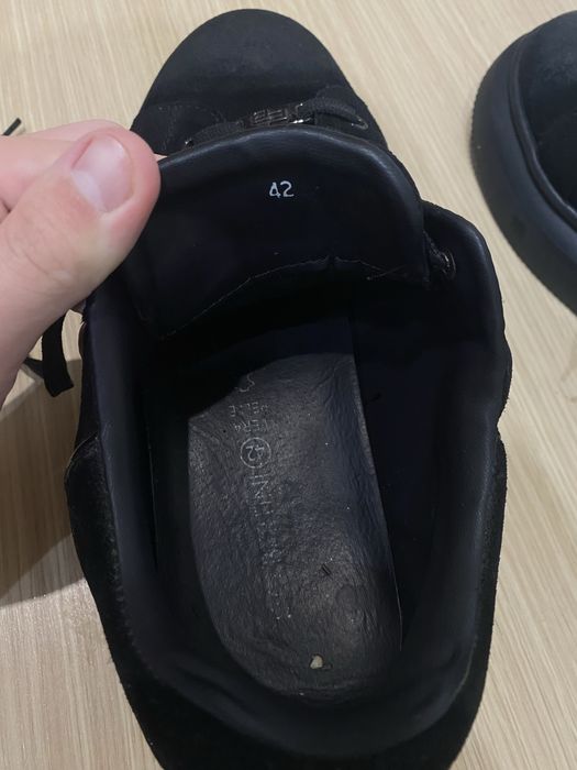 Sneakers Barbati Enzo Bertini Negri din Piele Intoarsa cu Logo Embolsa