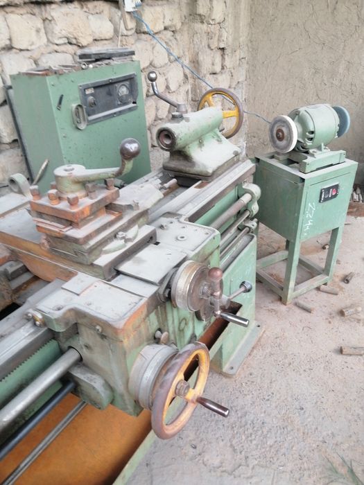 Токарный станок идеал холатда + тачилни чарх Такарни станок токирни