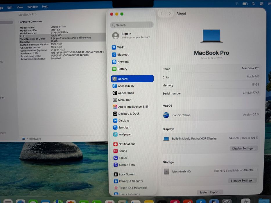 MacBook Pro 14" M3 8-CPU, 10-GPU, 16GB RAM, 512SSD