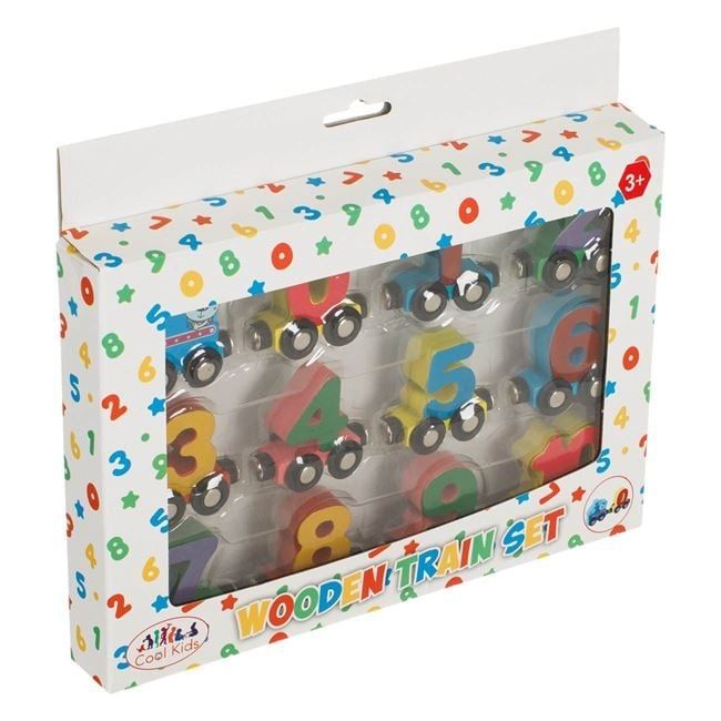 Дървено влакче с цифри/магнитно дървено влакче