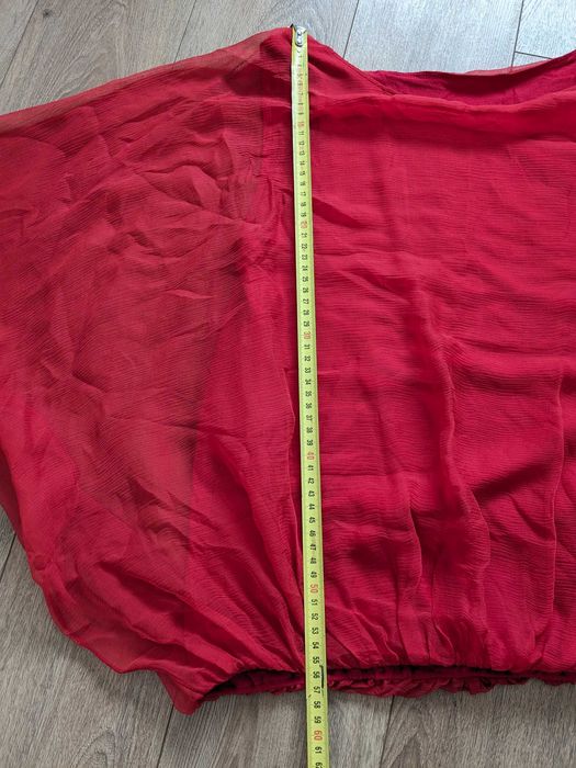 Depot 96 Bluza 100% matase rosie maneci fluture