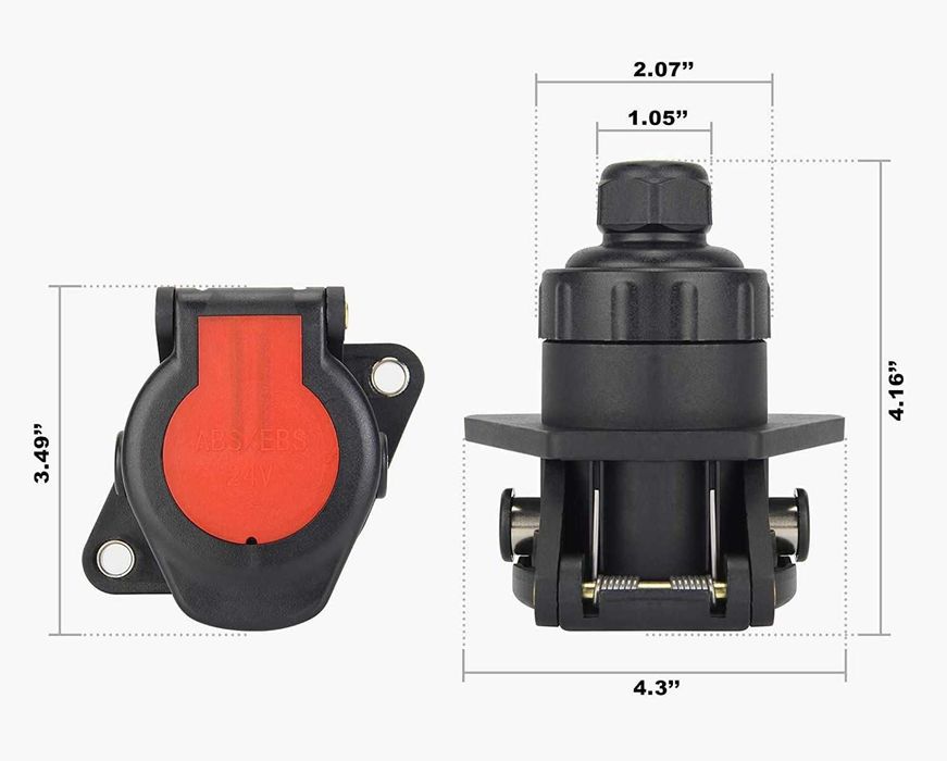 Adaptor Priza electrica ABS, EBS 7 pini 24v Auto Camion