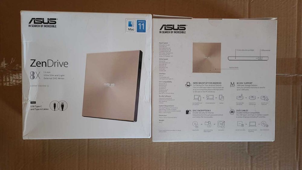 dvd-rw nou , sigilat  Asus ZenDrive 8X, ultra-subtire