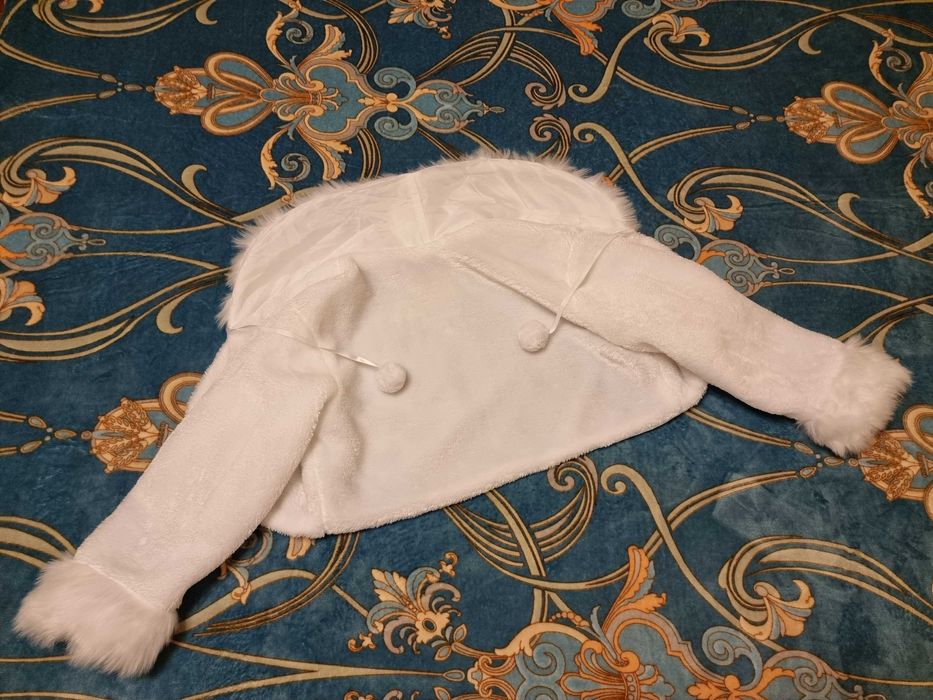 Capa alba din blanita pentru mirese, Capa blana mireasa, M-L