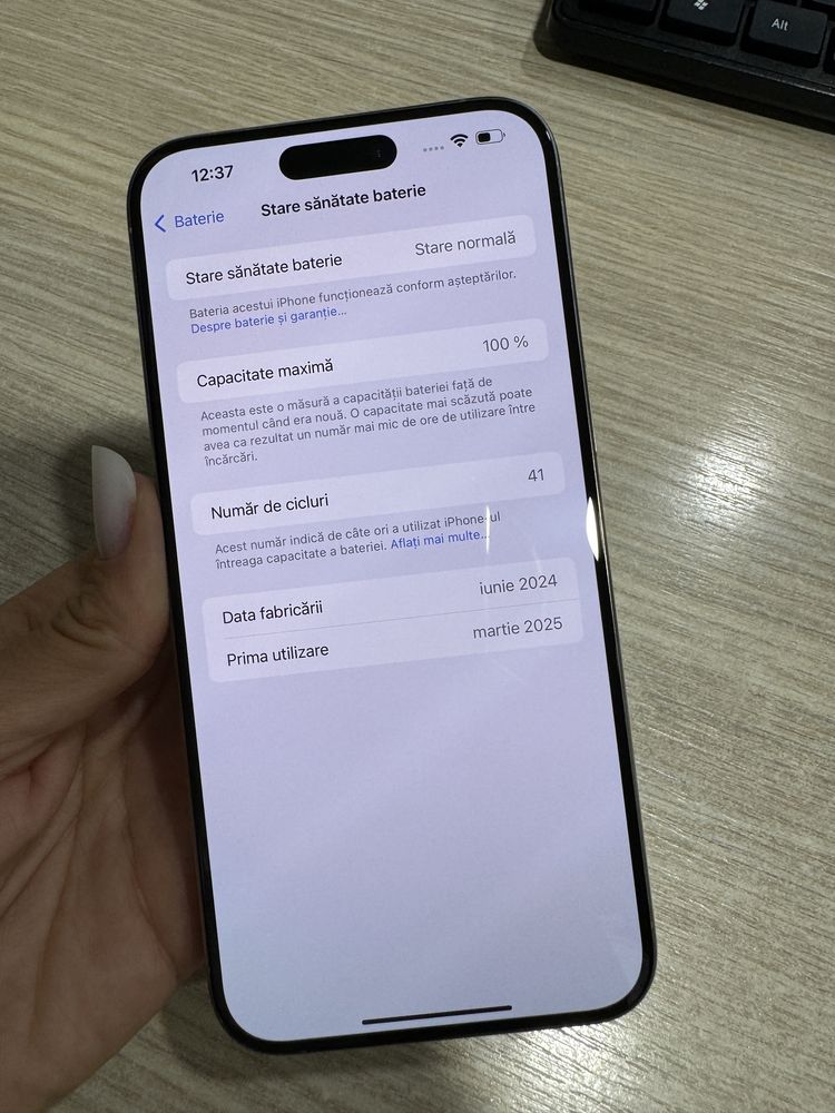 iPhone 15 Pro Max, 512GB, 5G, Bateria 100%, CA NOU, 41 Incarcari!