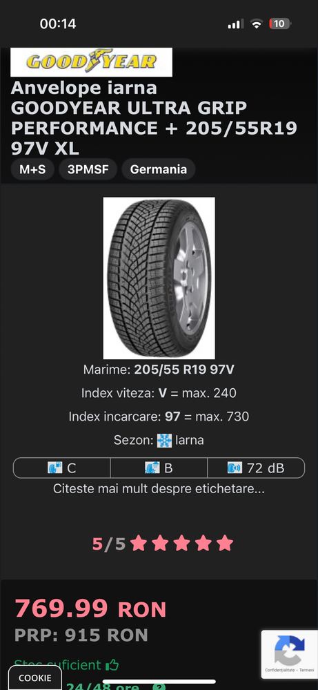 Anvelope iarna 205 55 R19