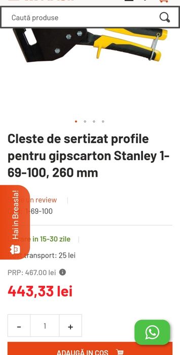 Cleste sertizat profile gipscarton Stanley