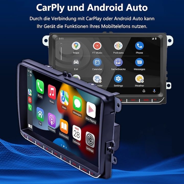 Мултимедия 9″ Volkswagen HC8227, Android 15, 4 GB RAM, 64 GB, ROM,