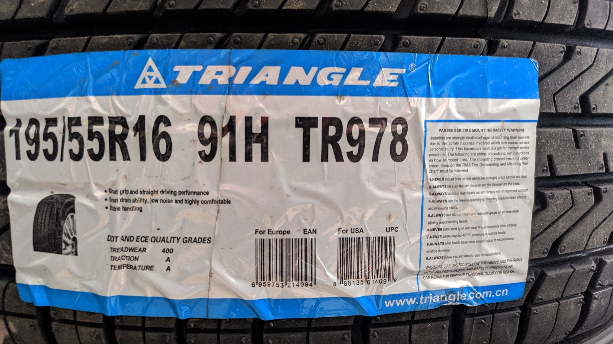 195/55R16 Triangle TR978