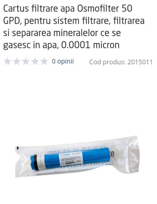 Cartus filtrare apa Osmofilter/Lotus,osmoza inversa Nano+6carbon activ