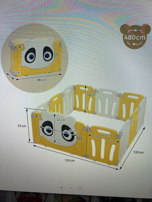 Tarc pentru copii pliabil Joyz, 120x120