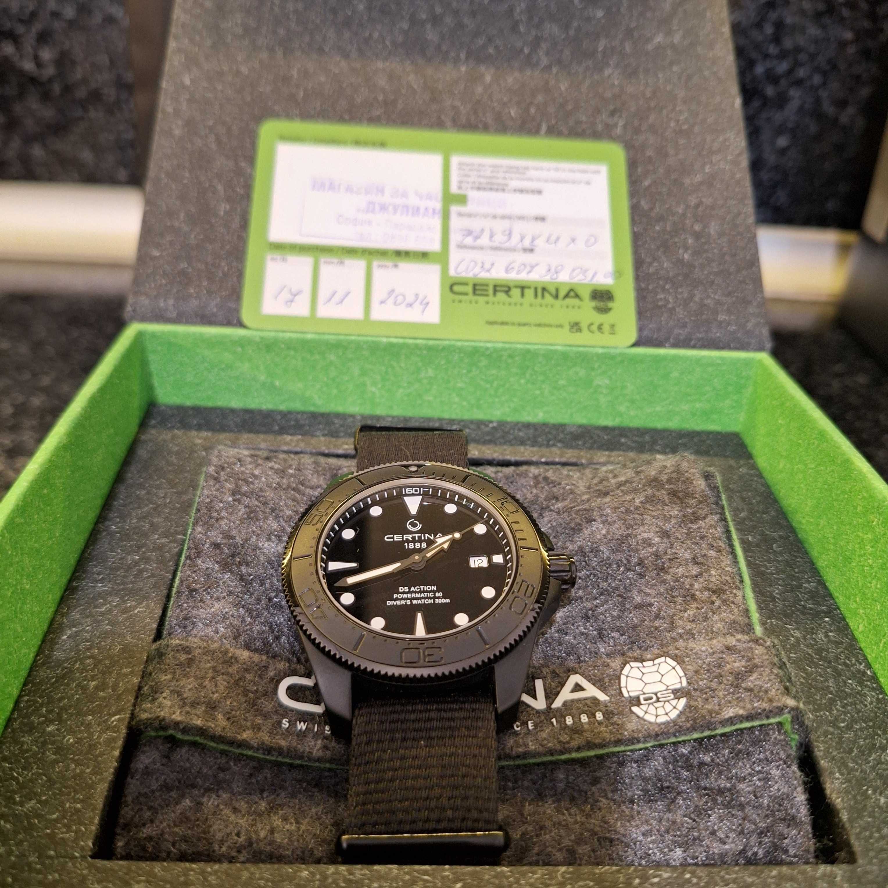 Certina DS Action Diver  300m black  43 mm  Powermatic 80