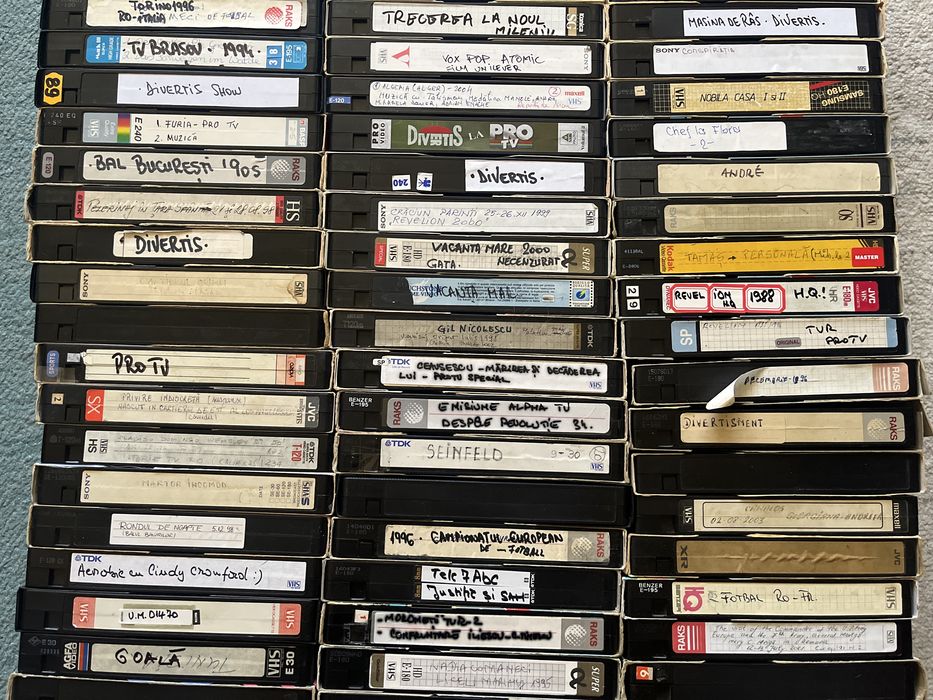 Casete video VHS Romanesti inregistrate la TV
