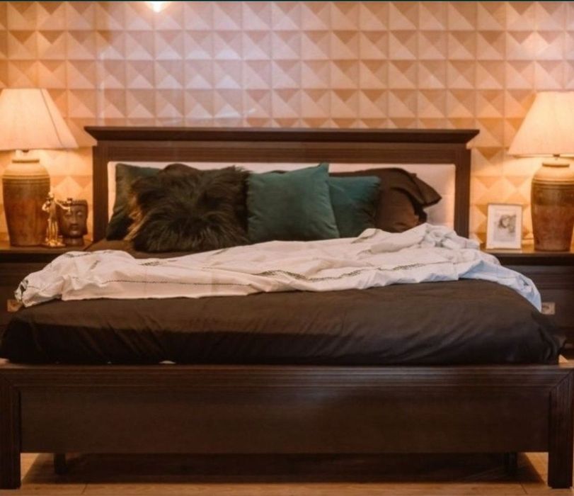 cadru pat Saigon Charcoal naturlich 160 x 200 Cm dormitor lemn elegant