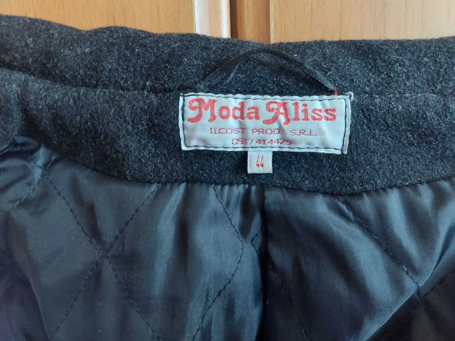 Palton negru cu lana