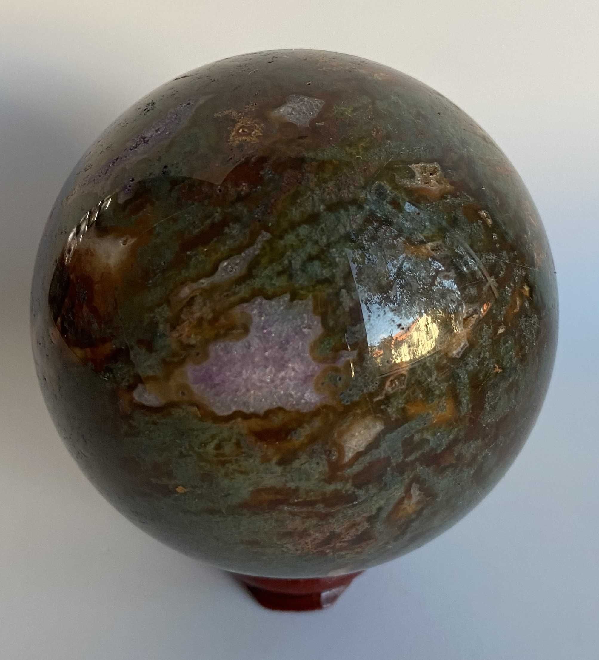 Cristale/Minerale - Agata Muschi Rosie - Sfera piatra semipretioasa