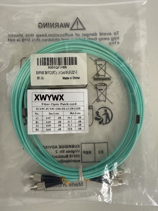 Cablu patch fibră optică 3m OM2/OM3 SXDX LSZH 3.0mm,duplex,LC FC SC ST