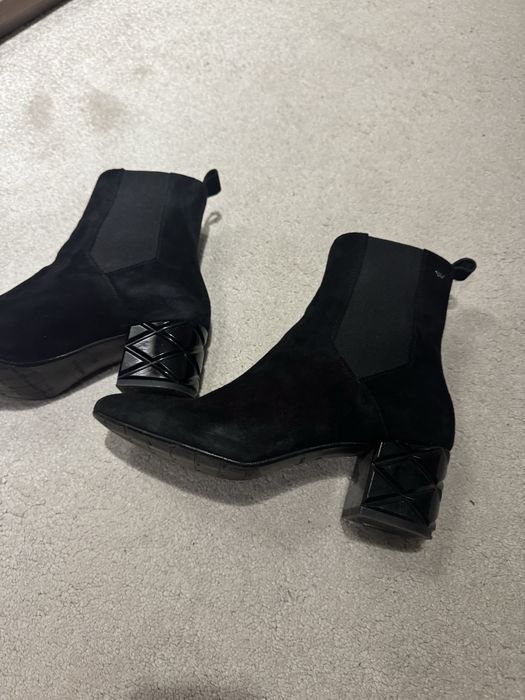 Велурени боти с удобен ток, 38 номер