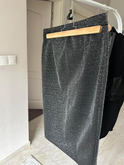 Liu Jo Миди Пола с лъскави частици, тъмно сива, Liu Jo, размер М