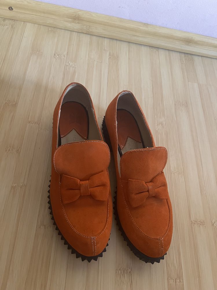 Pantofi piele portocaliu mar 38