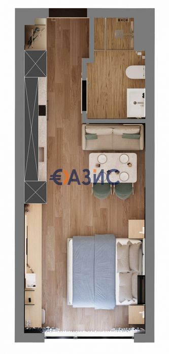 Напълно оборудвано студио в строящ се комплекс "Соренто Премиум",