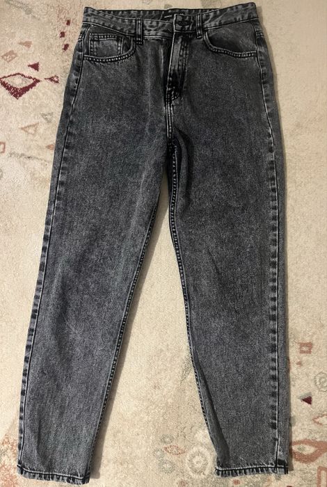 Сиви дънки mom fit