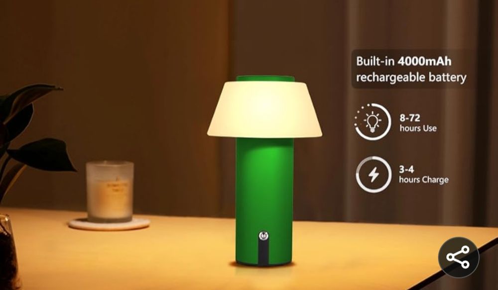 Lampă de Masă LED Fără Fir – Reîncărcabilă, Tactilă, Reglabilă