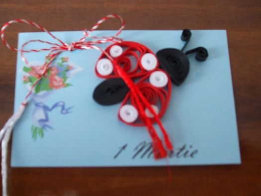 Mărțișoare confecționate prin tehnica quilling pentru 1 martie