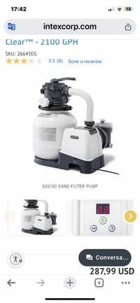 Pompa cu filtru de nisip pentru piscina  SF 80220-2  6000l/h